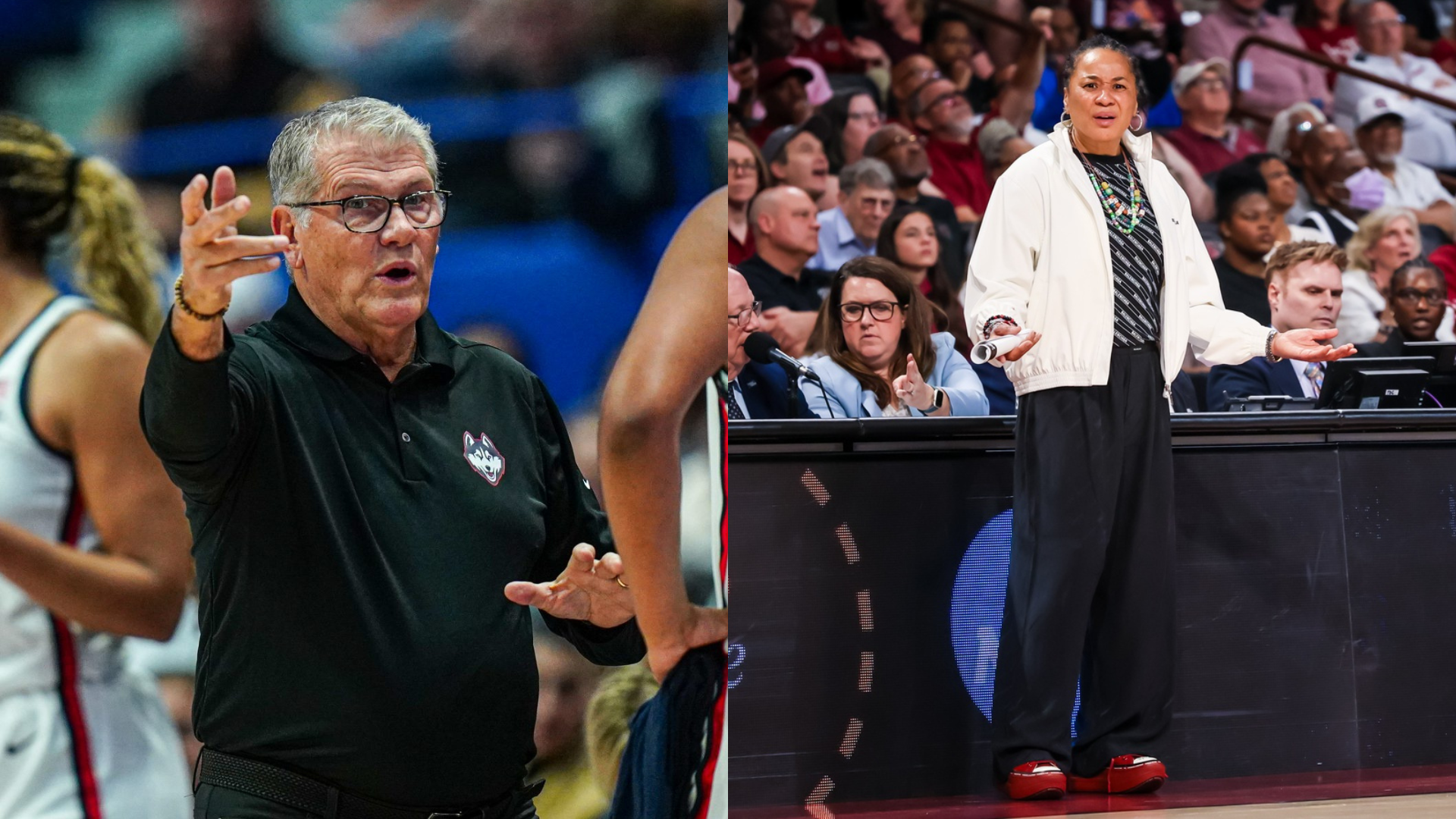 Geno Auriemma and Dawn Staley. - Source: Imagn
