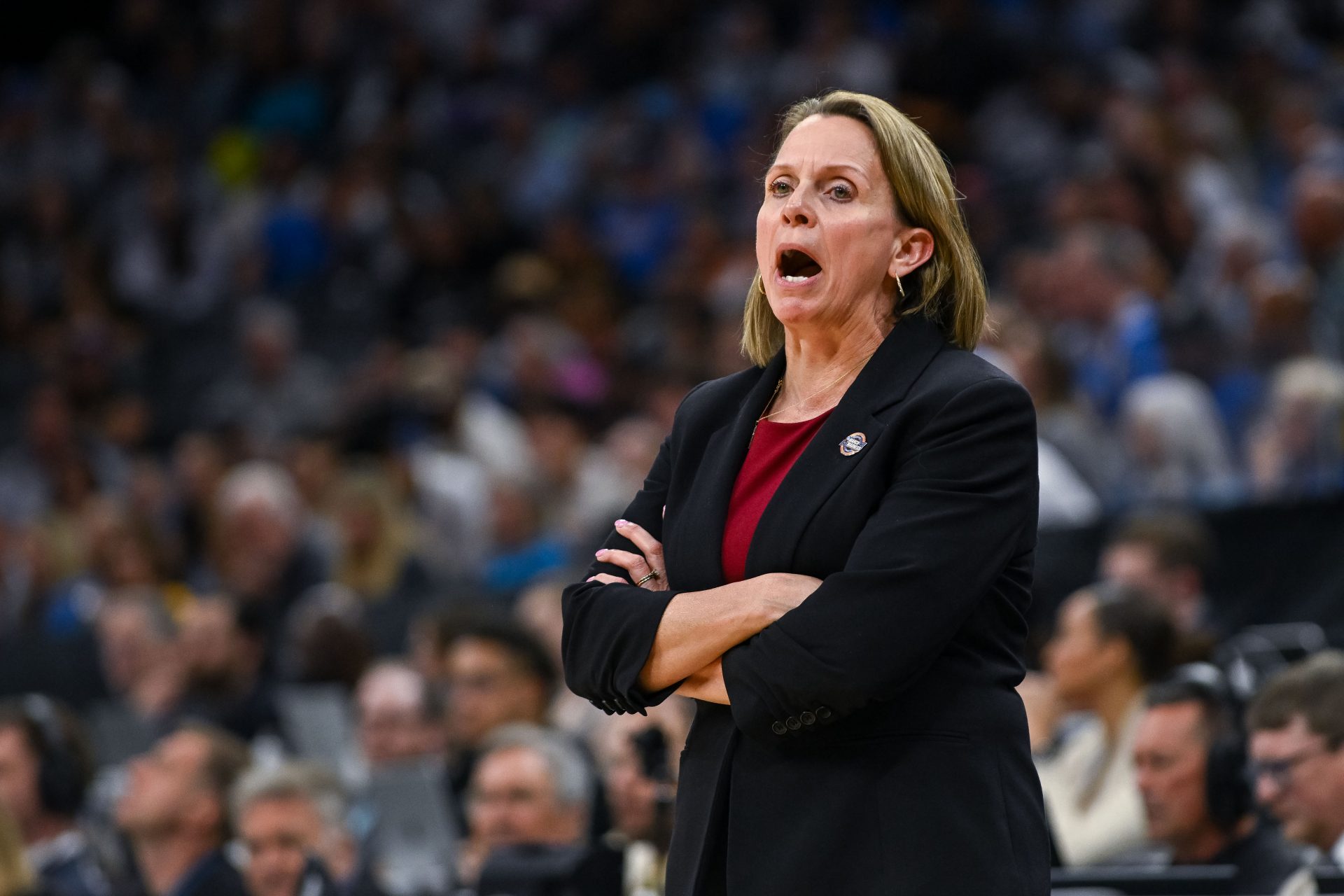 Minnesota Golden Gophers head coach Dawn Plitzuweit at Golden 1 Center. Source: IMAGN
