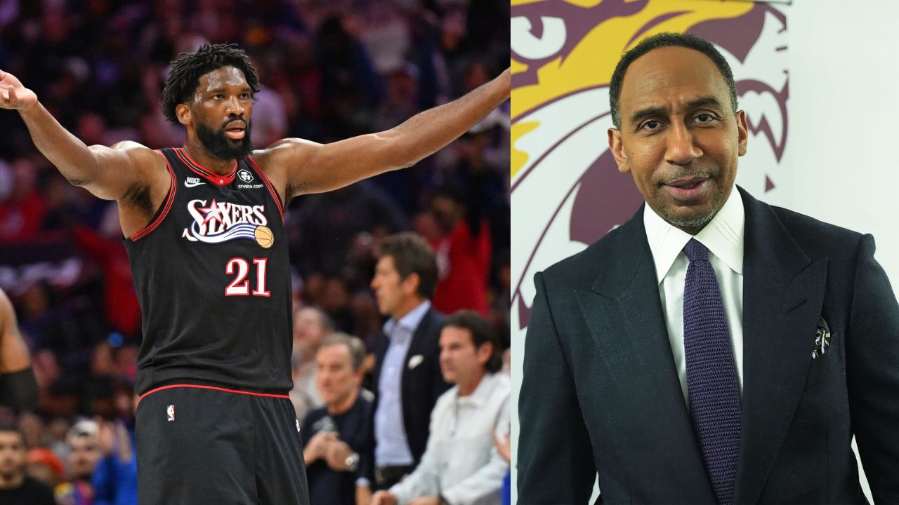 Joel Embiid and Stephen A. Smith - Source: Imagn Images