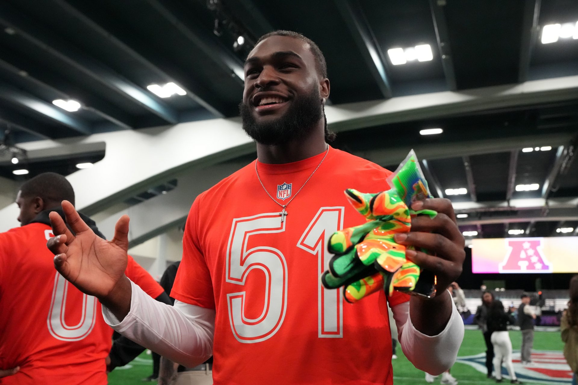 Houston Texans defensive end Will Anderson Jr. (51) during AFC practice at the NFL Flag Fieldhouse at Moscone Center South Building. Source: Imagn