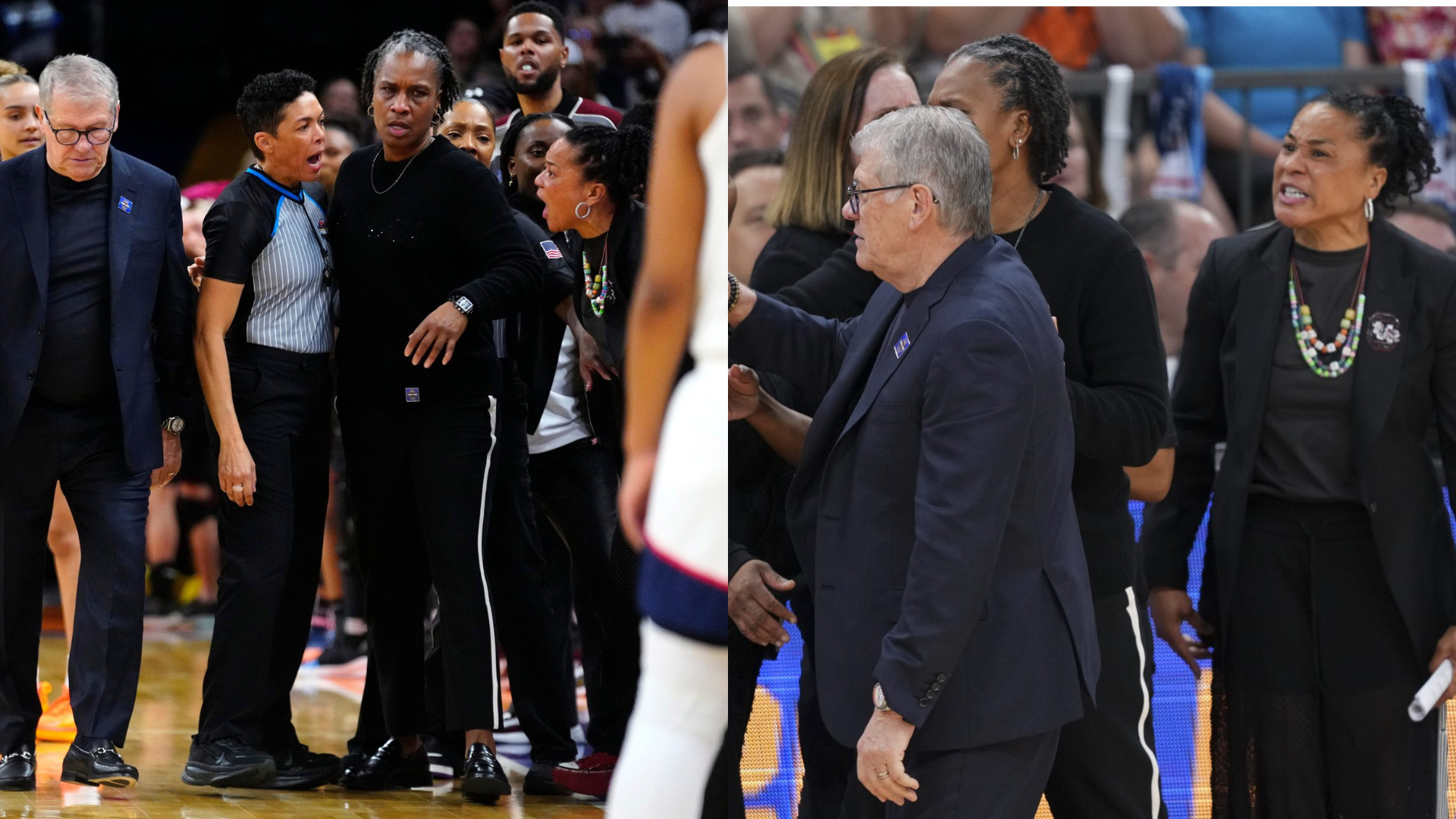 Dawn Staley and Geno Auriemma. - Source: Imagn