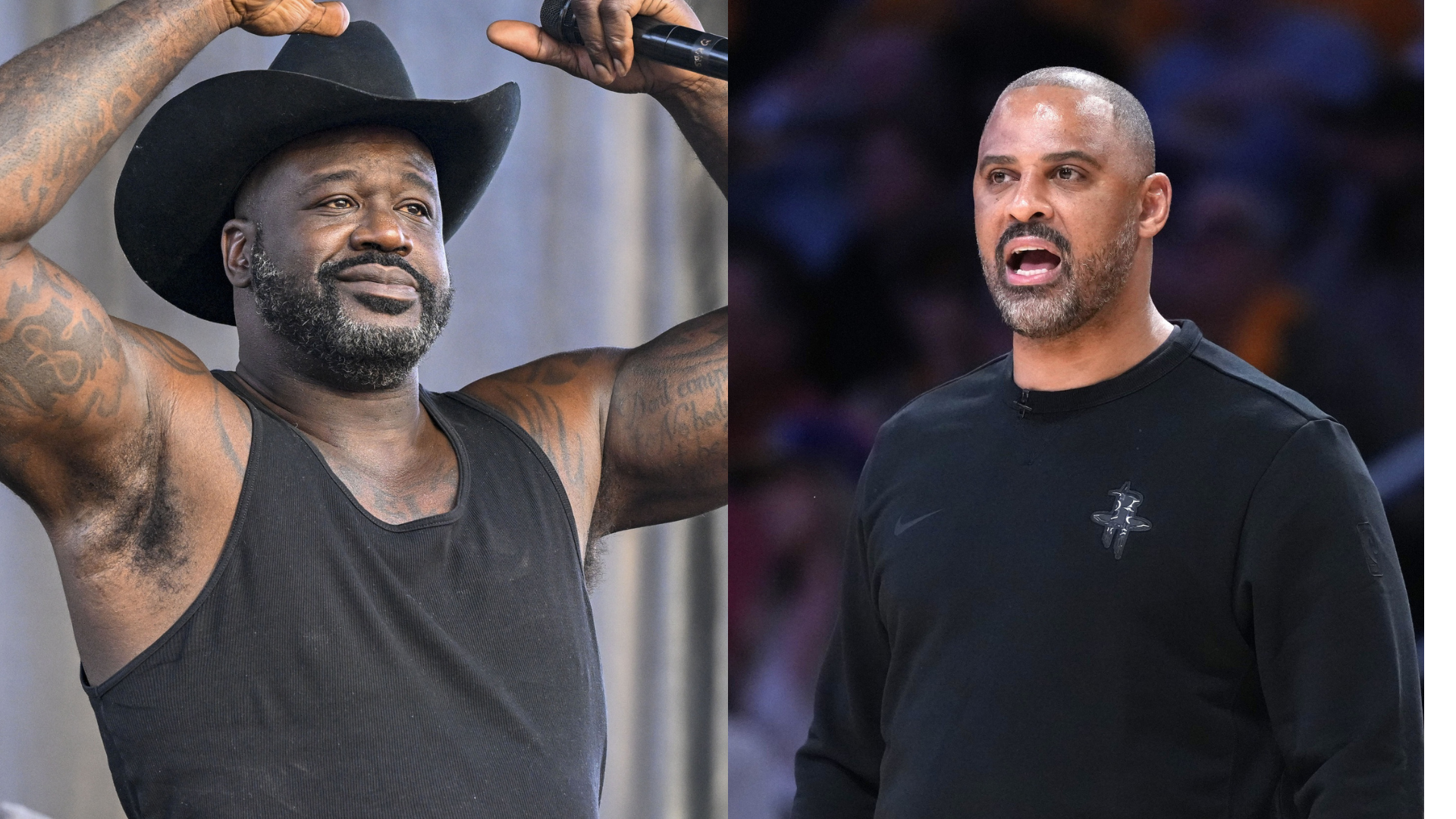 Shaquille O'Neal and Ime Udoka - Source: Imagn