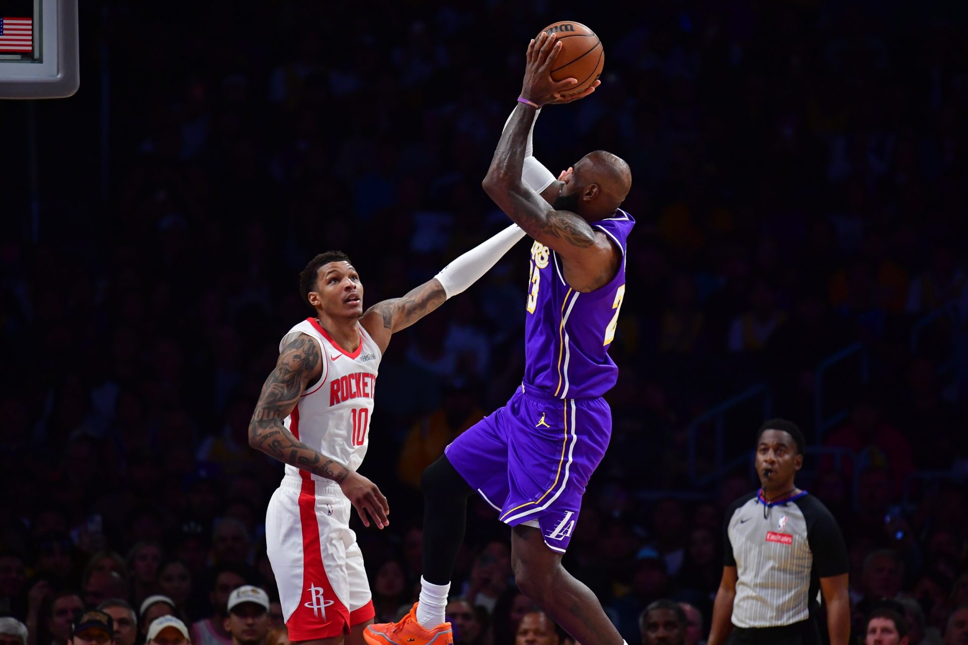Jabari Smith Jr. and LeBron James - Source: Imagn