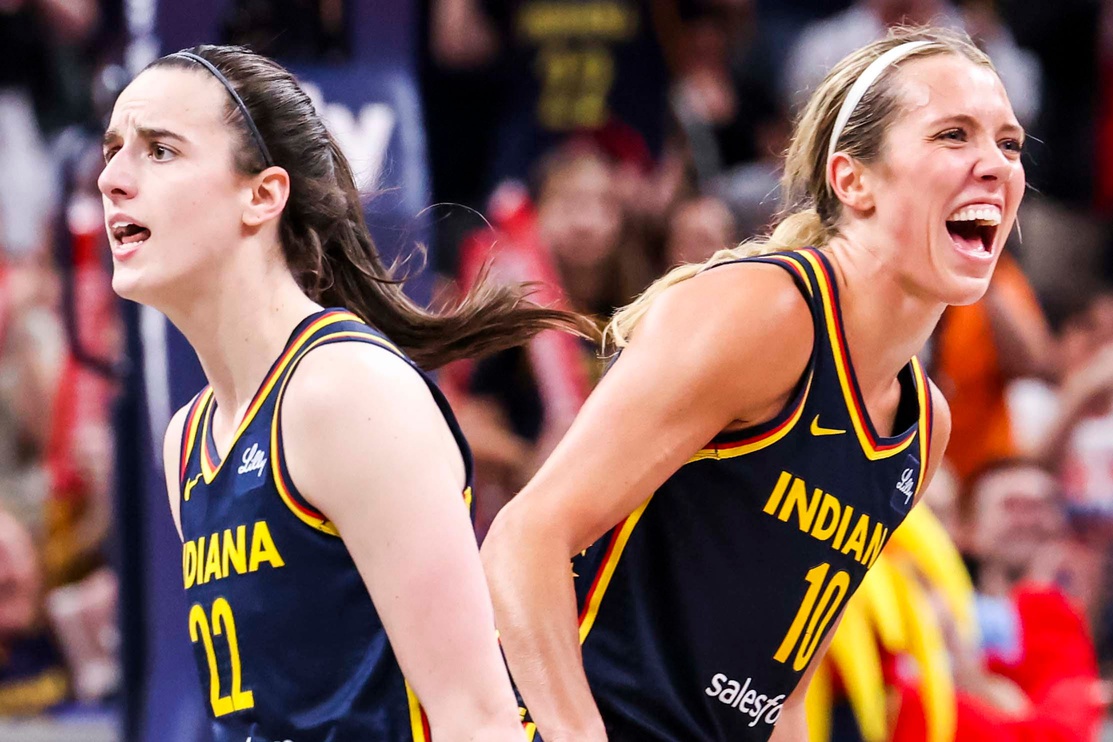 Caitlin Clark and Lexie Hull of the Indiana Fever - Source: Imagn