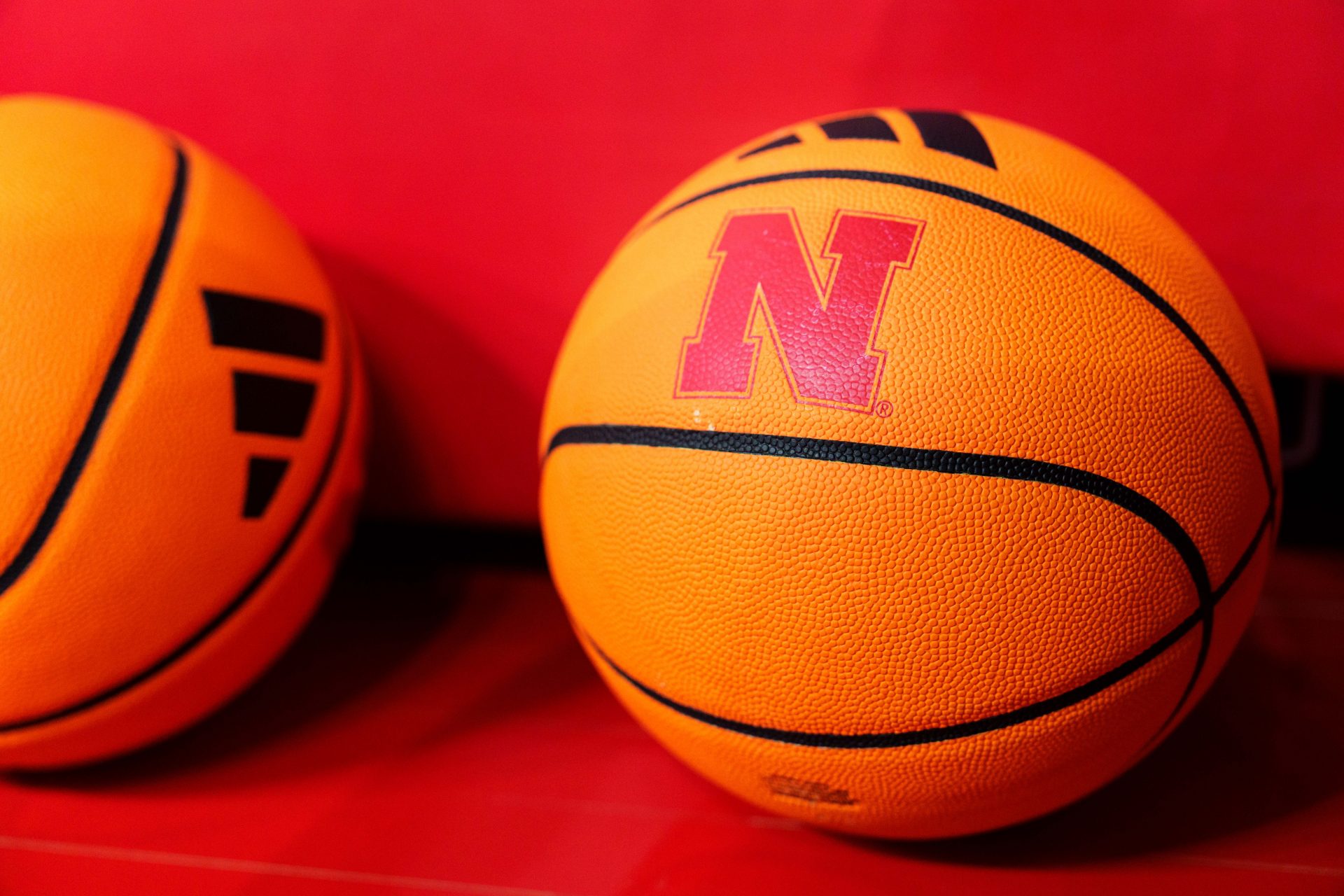 The Nebraska Cornhuskers logo is pictured on a basketball.
Source: Dylan Widger-Imagn Images