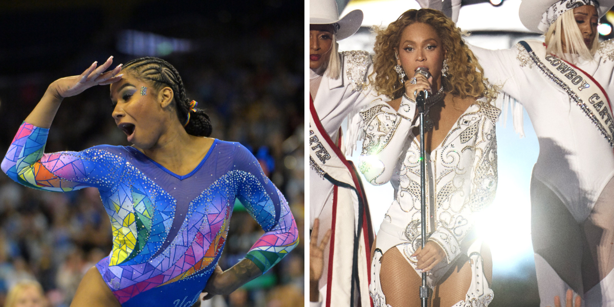 L: Jordan Chiles, R: Beyonce (Source: Imagn Images)