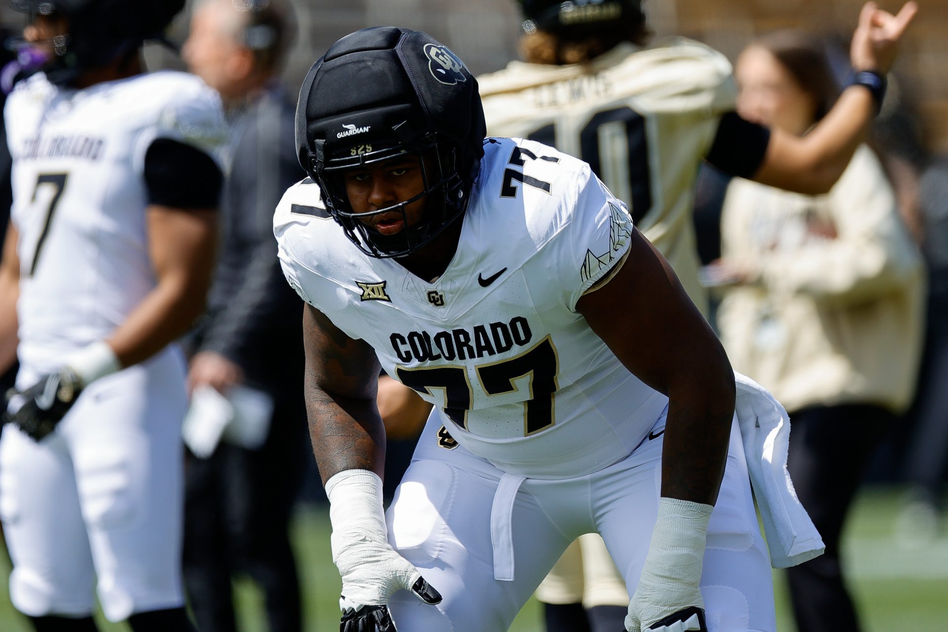 Colorado Buffaloes offensive tackle Jordan Seaton (77) during the spring game at Folsom Field. Source: Imagn