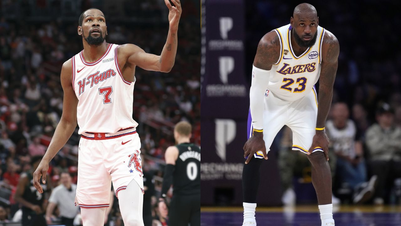 Kevin Durant and LeBron James - Source: Imagn