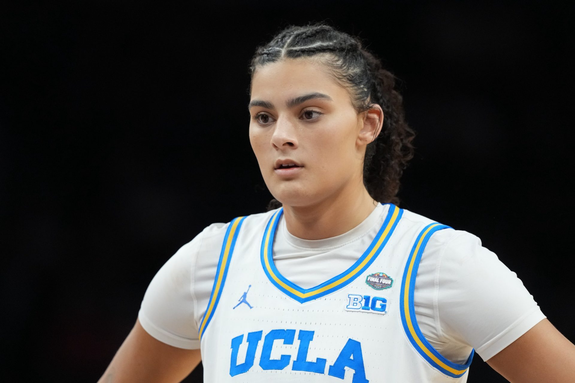 UCLA Bruins center Lauren Betts (51) during the second half of a semifinal of the Final Four of the women's 2026 NCAA Tournament against the Texas Longhorns at Mortgage Matchup Center - Source: Imagn