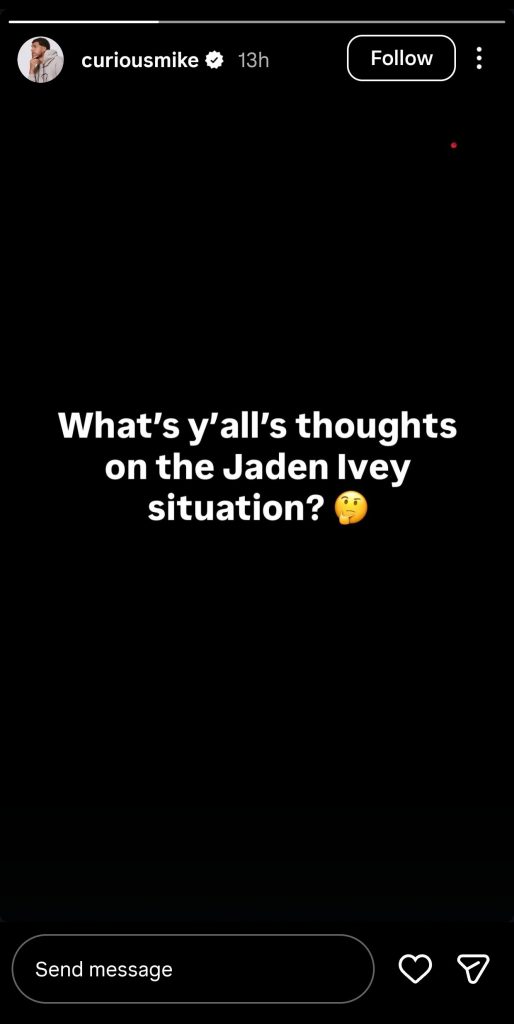 Michael Porter Jr.&rsquo;s Instagram story (Image via Instagram/@curiousmike)