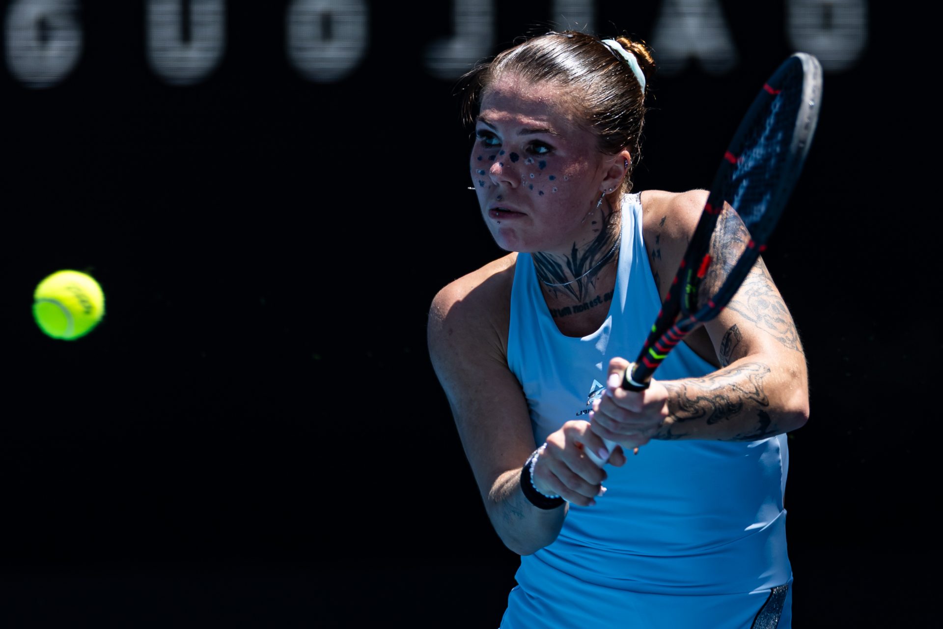 Ukrainian player, Oleksandra Oliynykova at the Charleston Open - Source: Imagn images