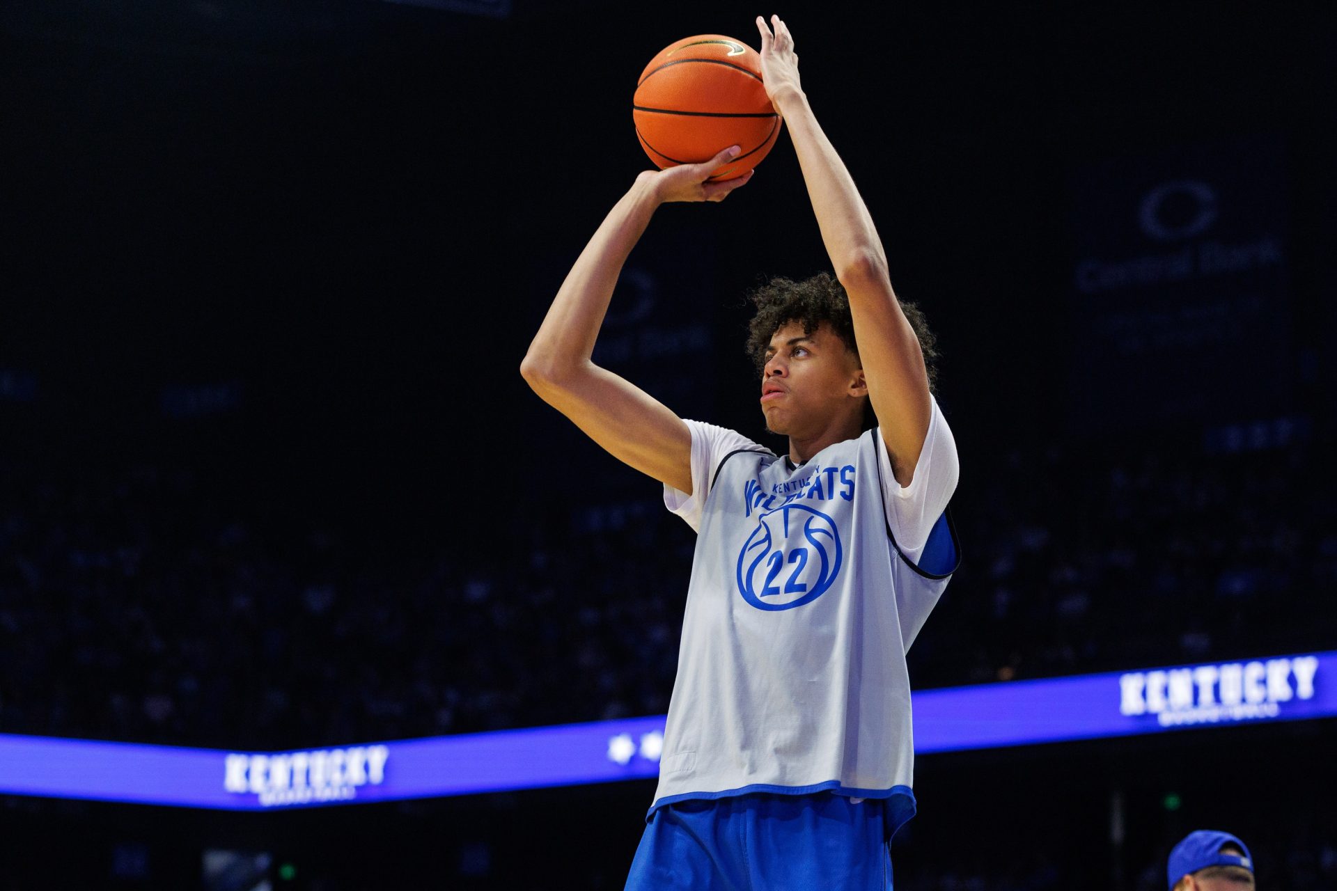 Kentucky Wildcats forward Braydon Hawthorne (22) shoots the ball during Big Blue Madness at Rupp Arena at Central Bank Center. Source: Imagn