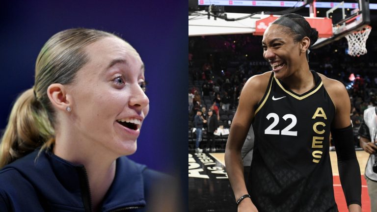 Paige Bueckers and A'ja Wilson - Source: Imagn