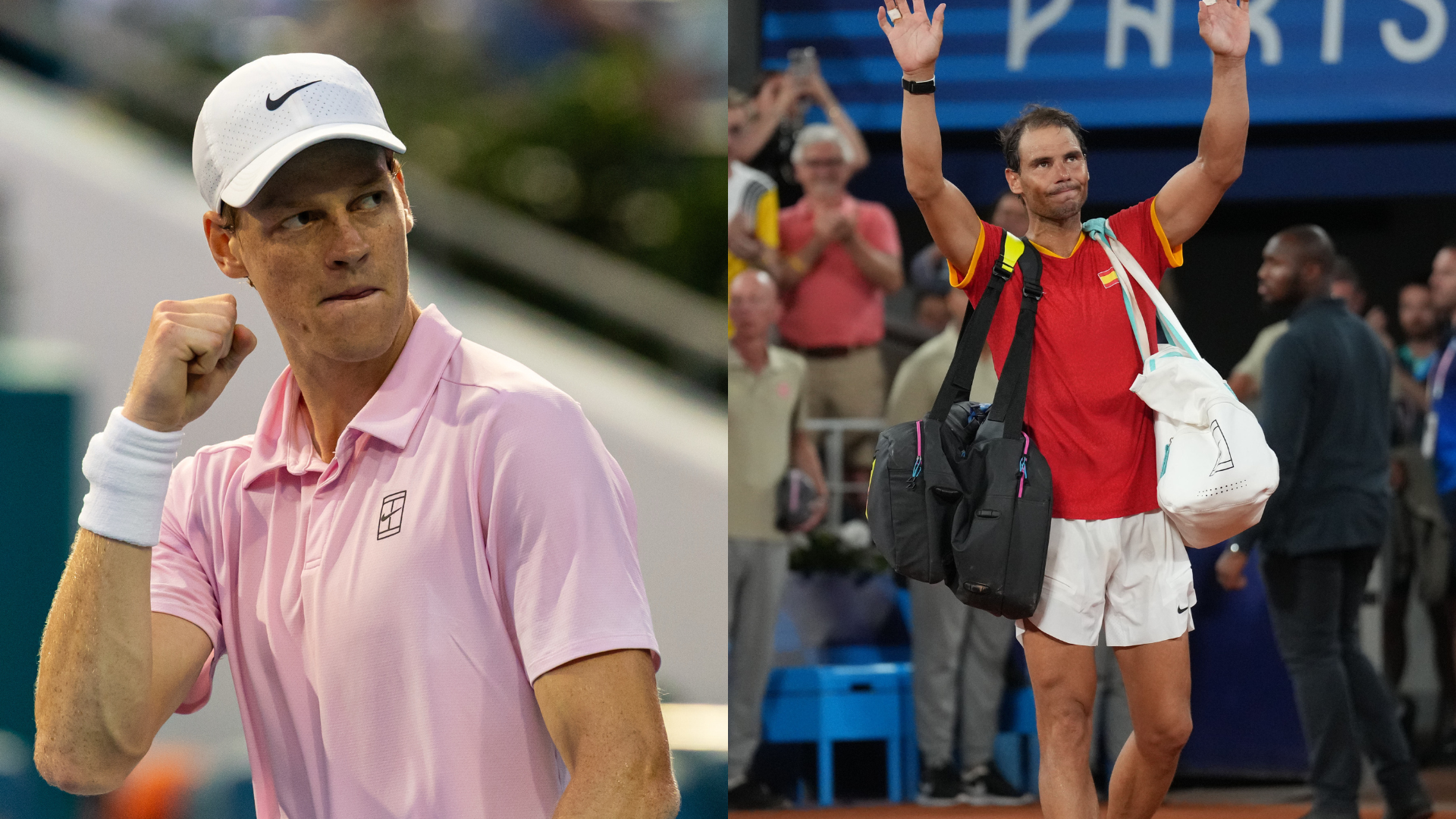 Jannik Sinner (L) and Rafael Nadal | Source: Imagn
