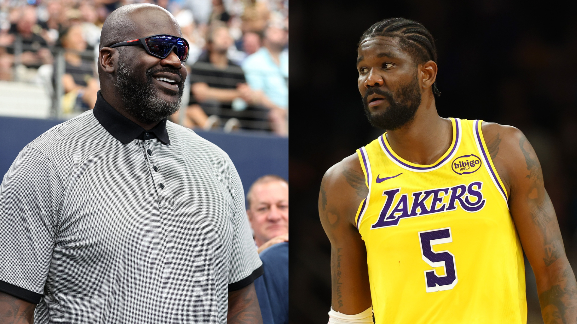 Shaquille O'Neal and Deandre Ayton - Source: Imagn