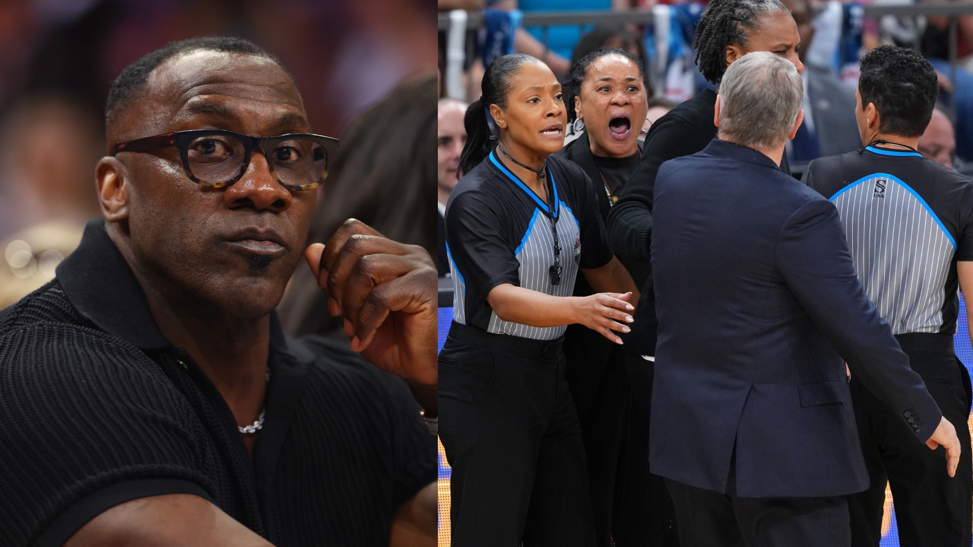 Shannon Sharpe, Geno Auriemma, Dawn Staley.
Source: Imagn Images
