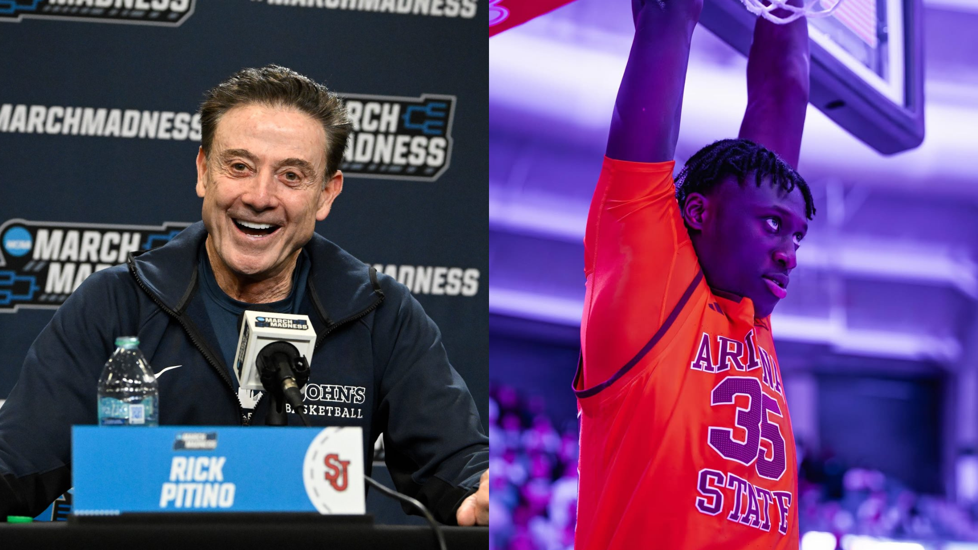 Rick Pitino and Massamba Diop - Source: Imagn, @massamba_diop35 on Instagram