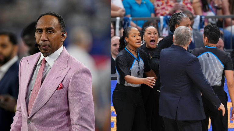 Stephen A. Smith, Geno Auriemma, Dawn Staley.
Source: Imagn Images