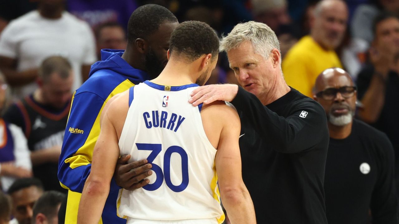 Draymond Green, Steph Curry and Steve Kerr - Souce: Imagn