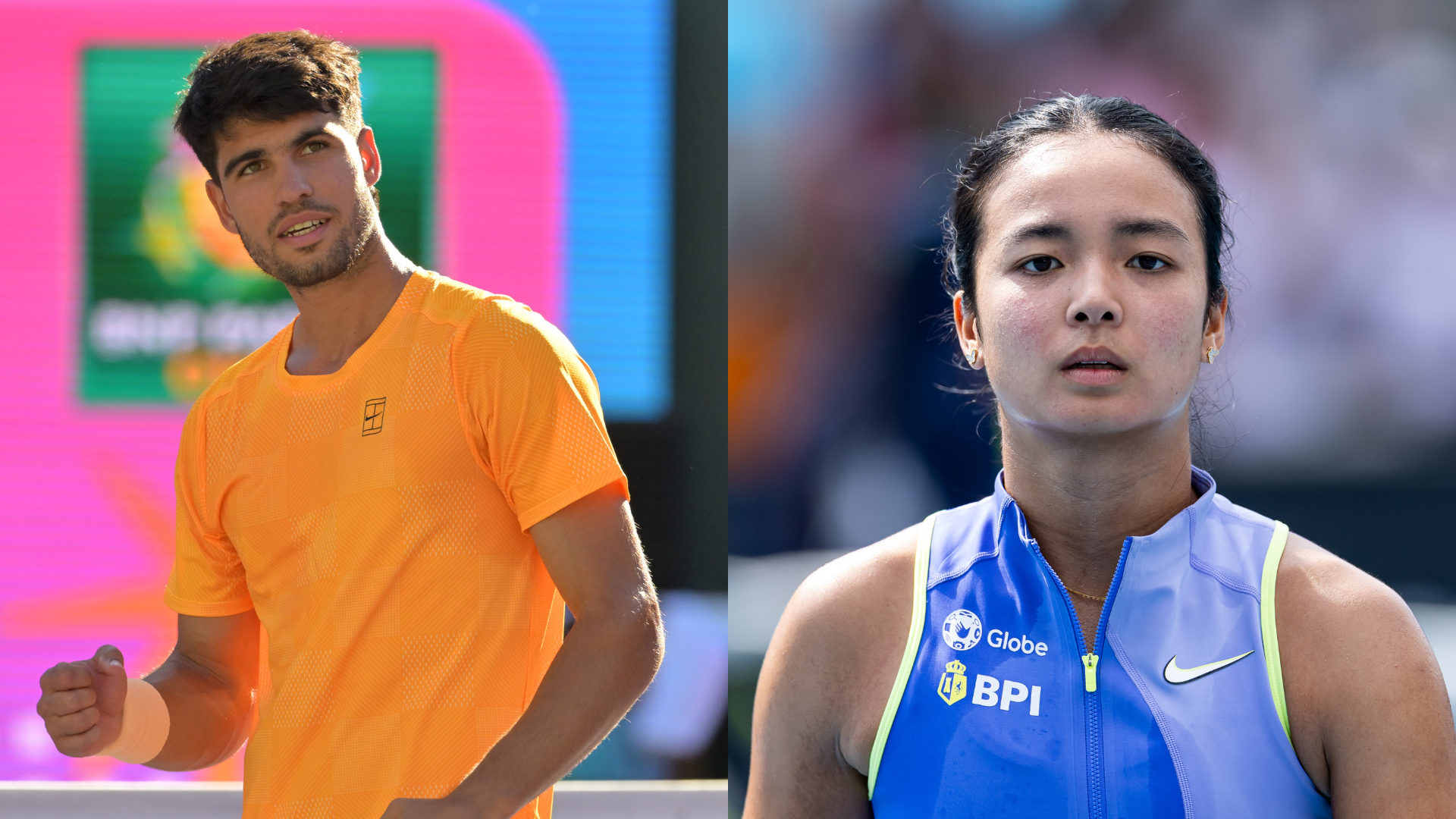 Carlos Alcaraz (L) and Alexandra Eala | Source: Imagn