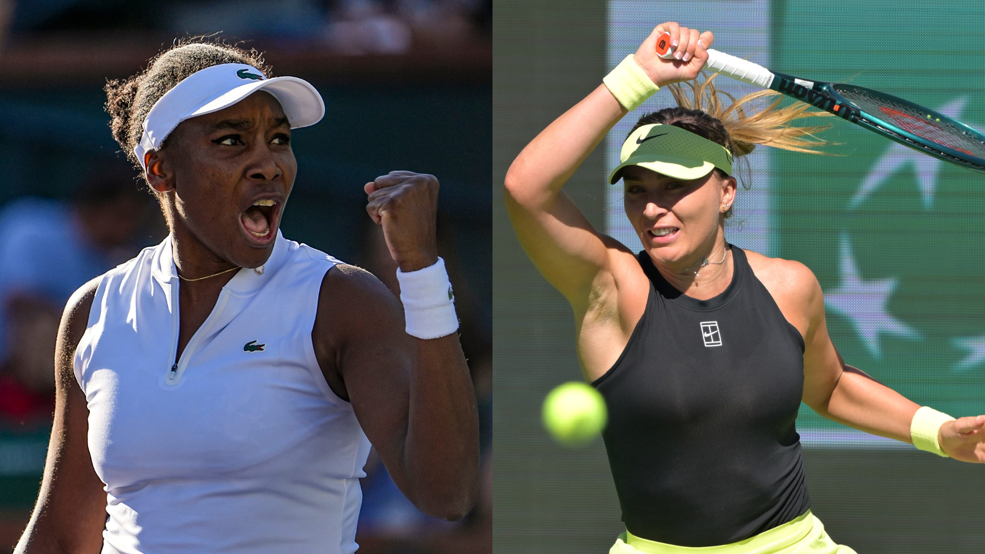 Venus Williams (L) and Paula Badosa | Source: Imagn