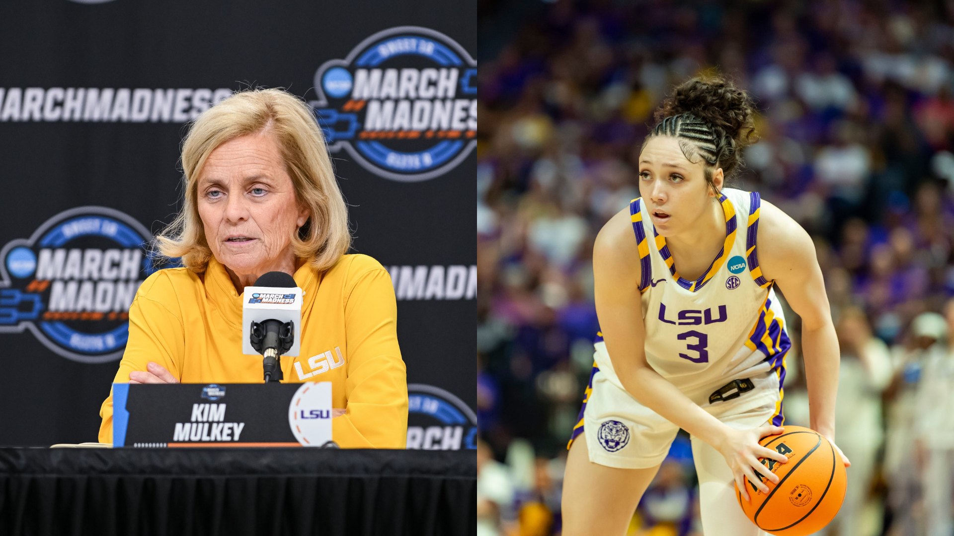 Kim Mulkey, Bella Hines.
Source: Imagn Images