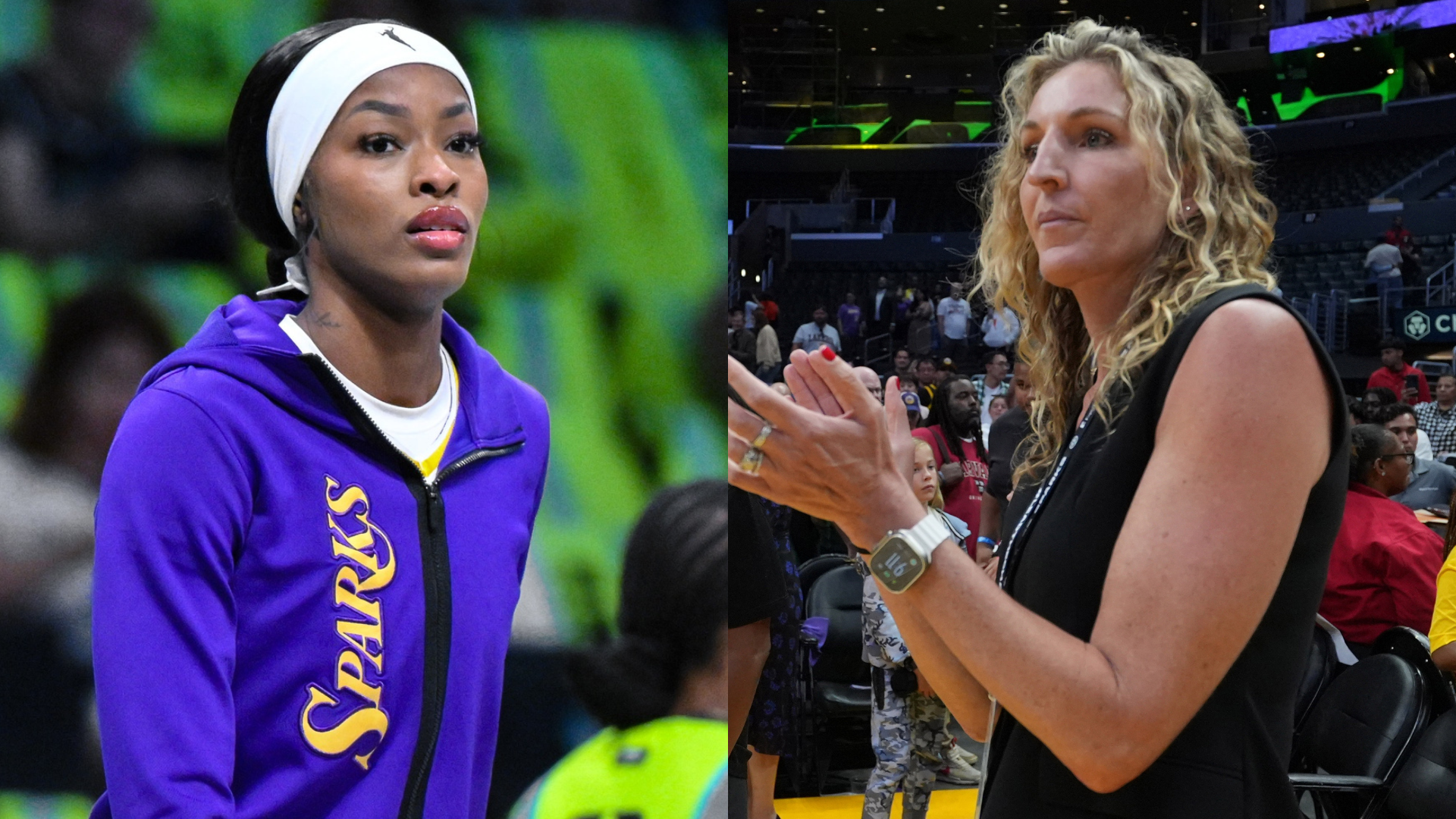 Rickea Jackson and Sparks GM Raegan Pebley - Source: Imagn