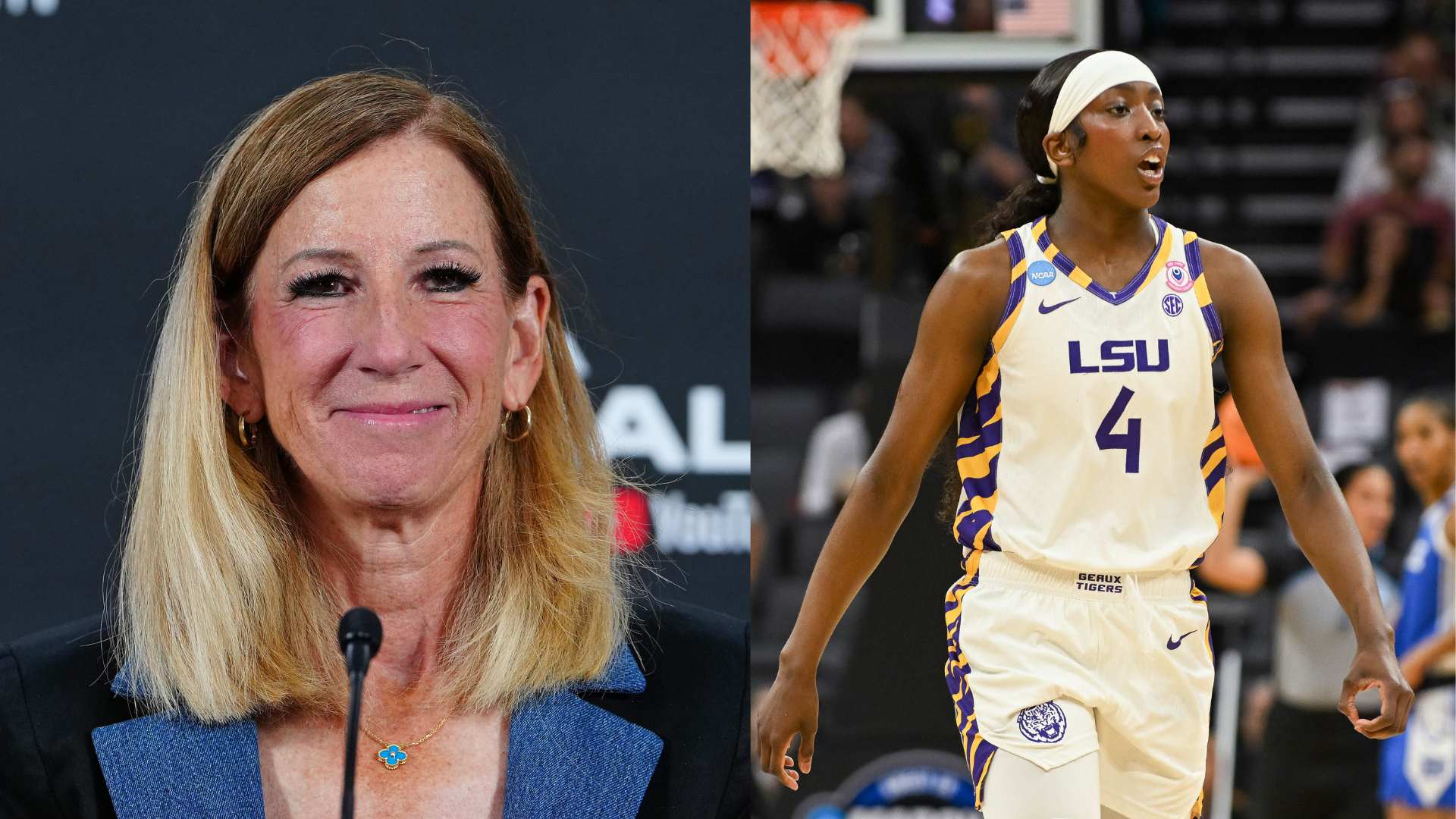 Cathy Engelbert, Flau'jae Johnson.
Source: Imagn Images