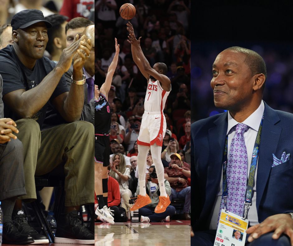 Michael Jordan, Kevin Durant and Isiah Thomas - Source: Imagn