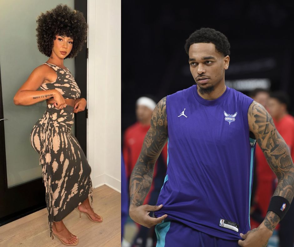 Brittany Renner (Image via Instagram/@bundleofbrittany) and P.J. Washington - Source: Imagn