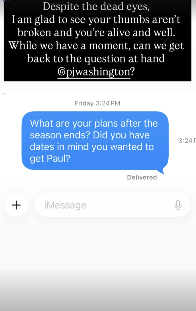 &ldquo;Your Thumbs Aren&rsquo;t Broken And You&rsquo;re Alive&rdquo;: Brittany Renner Puts P.J. Washington on Blast Over Unanswered Texts as She Makes Her Demands Clear