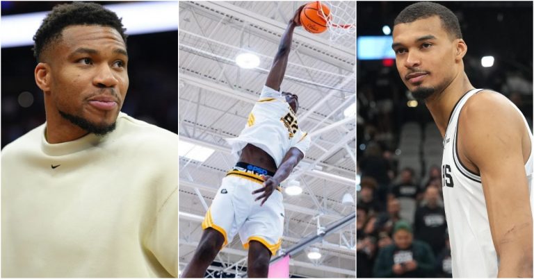 Yann Kamagate, Victor Wembanyama and Giannis Antetokounmpo- Source: IMAGN and Kamagate's IG