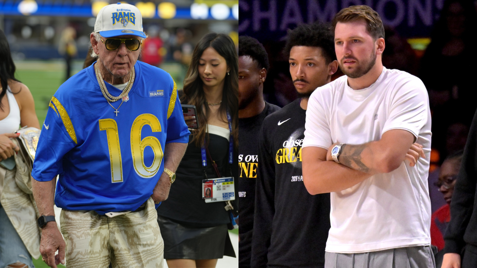 Ric Flair and Luka Doncic - Source: Imagn