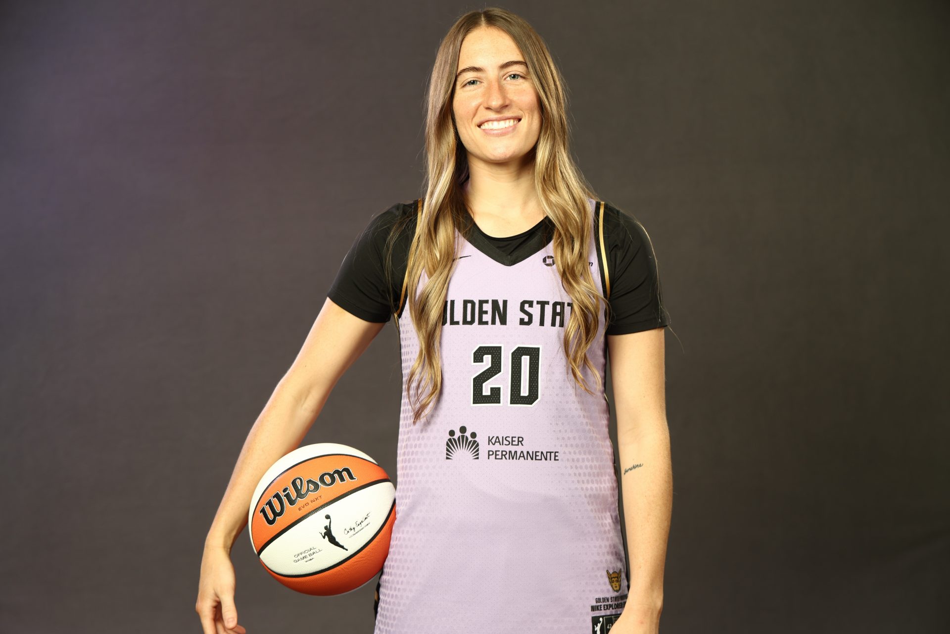 Golden State Valkyries guard Kate Martin (20) during media day at the Sephora Performance Center - Source: Imagn Images
