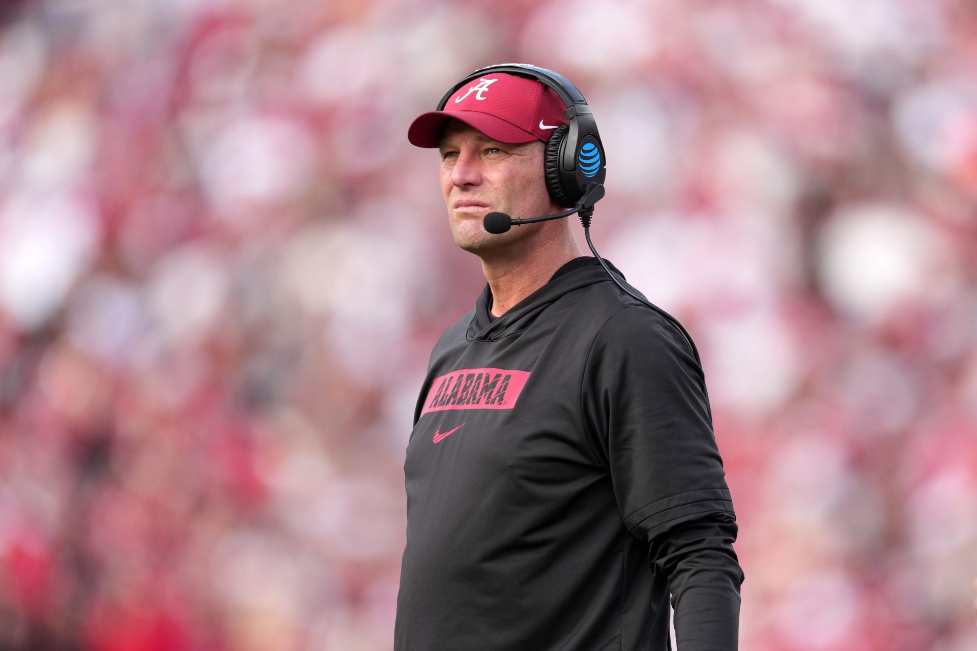 Alabama Crimson Tide head coach Kalen Deboer watches in the second half against the Indiana Hoosiers at the 2026 Rose Bowl and quarterfinal game of the College Football Playoff at Rose Bowl Stadium.