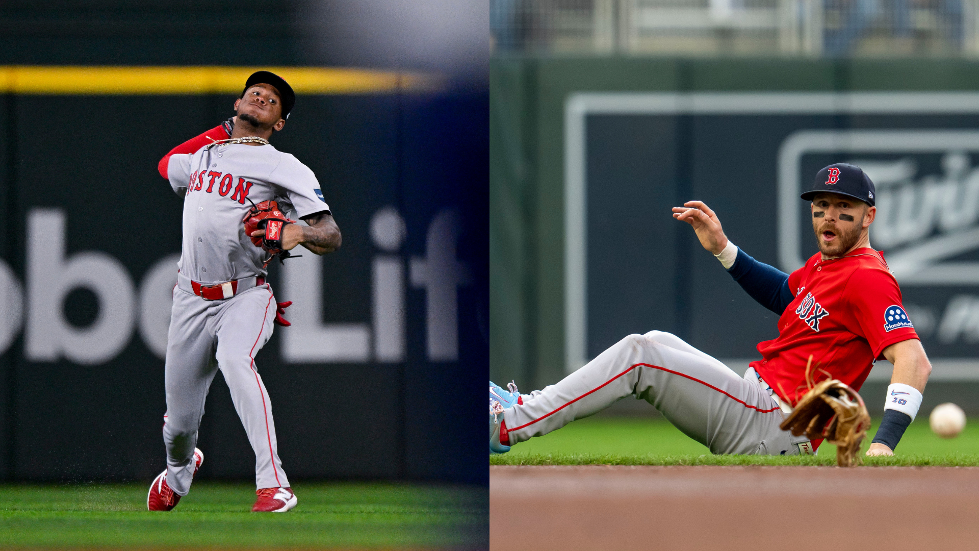 Ceddanne Rafaela (L) and Trevor Story - Boston Red Sox | Source: Imagn