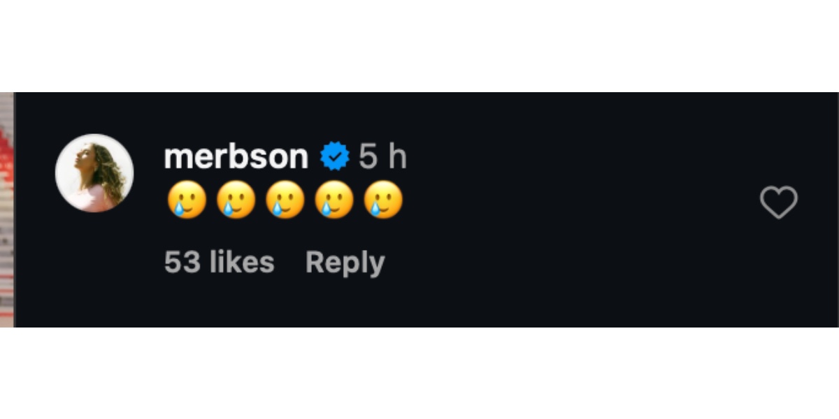 Beason's comment on Reilly's post (Image via Instagram/ @bergenreilly)