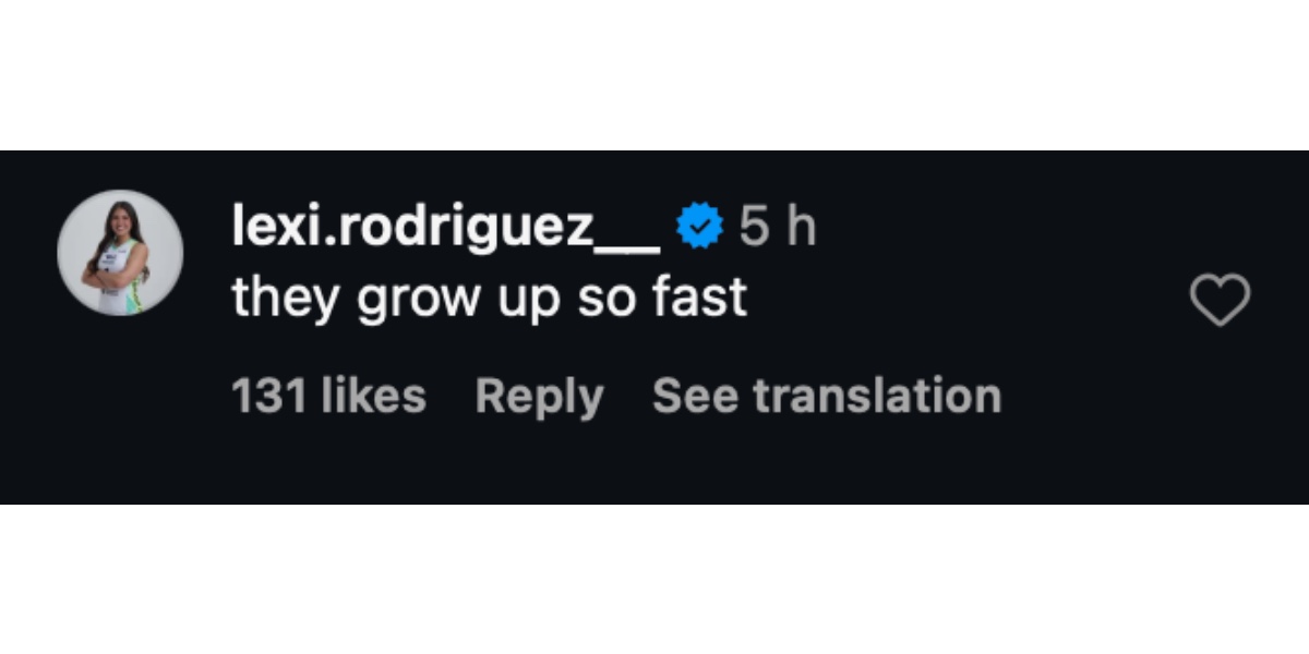 Rodriguez's comment on Reilly's post (Image via Instagram/ @bergenreilly)