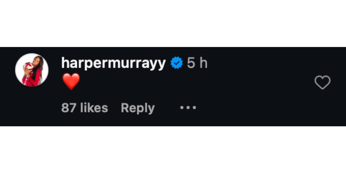 Murray's comment on Reilly's post (Image via Instagram/ @bergenreilly)