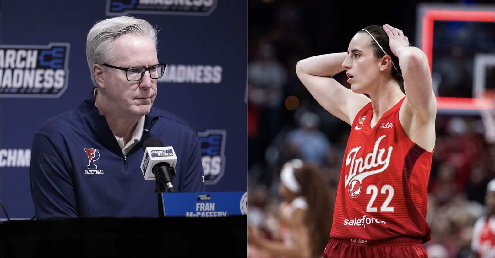 Caitlin Clark and Fran McCaffery. Credits: Imagn