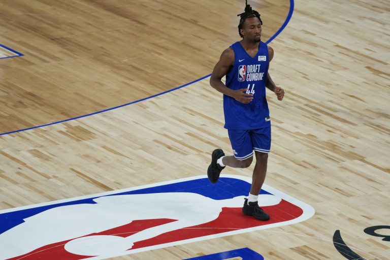 Darryn Peterson participates in the 2026 NBA Draft Combine.
Source: David Banks-Imagn Images