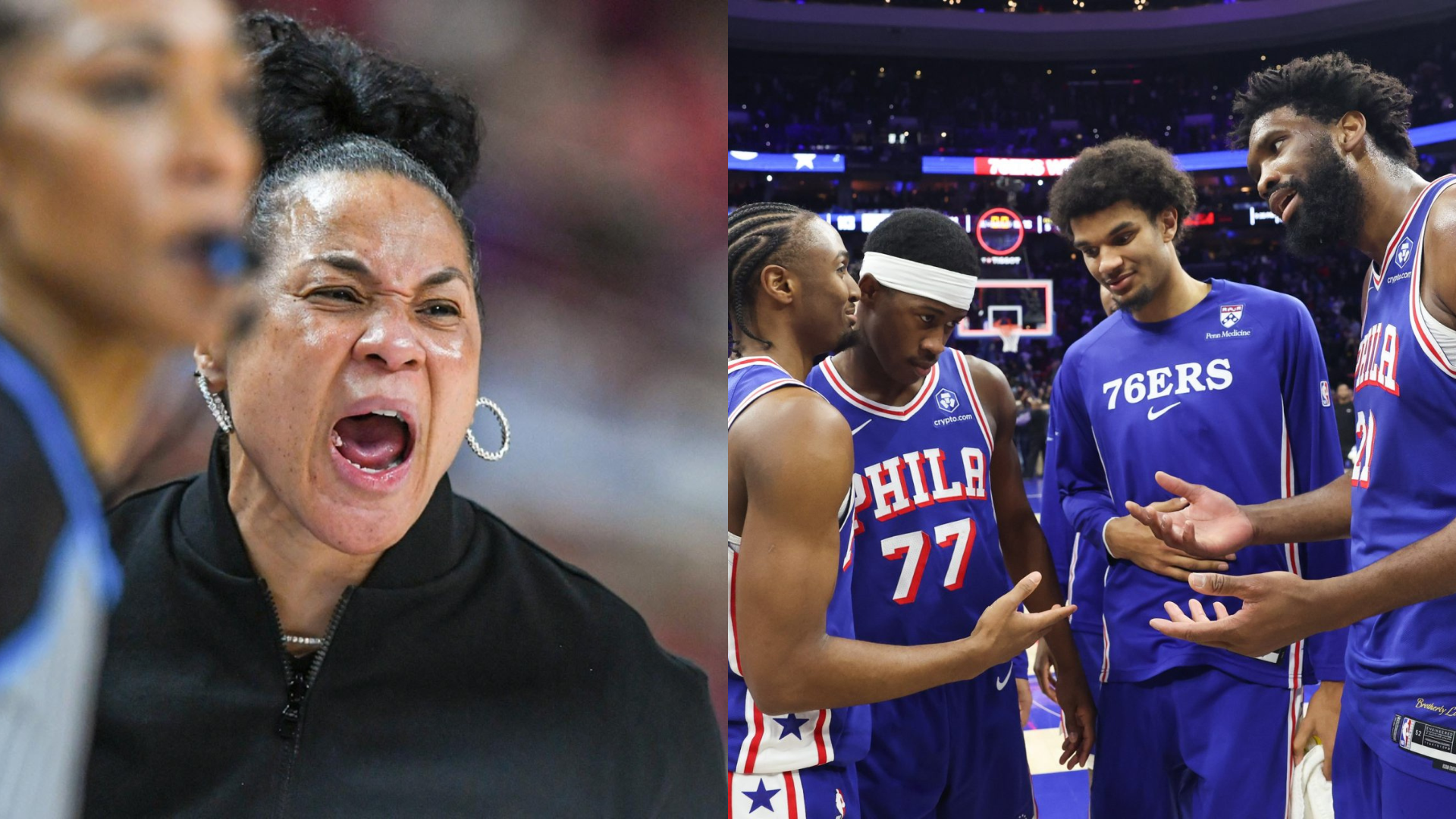 Dawn Staley and the Philadelphia 76ers. - Source: Imagn