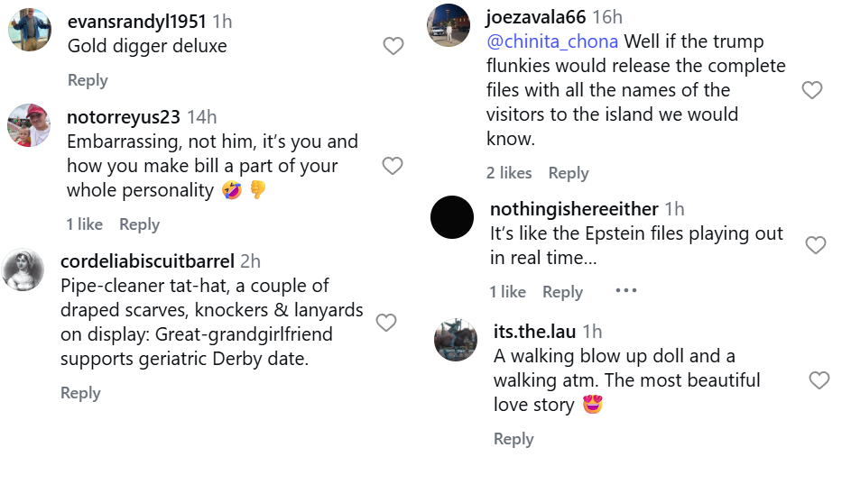 Fans ridicule Jordon Hudson as she goes with Bill Belichick Into the Churchill Downs dirt track Source: IG/ @jordonhudson