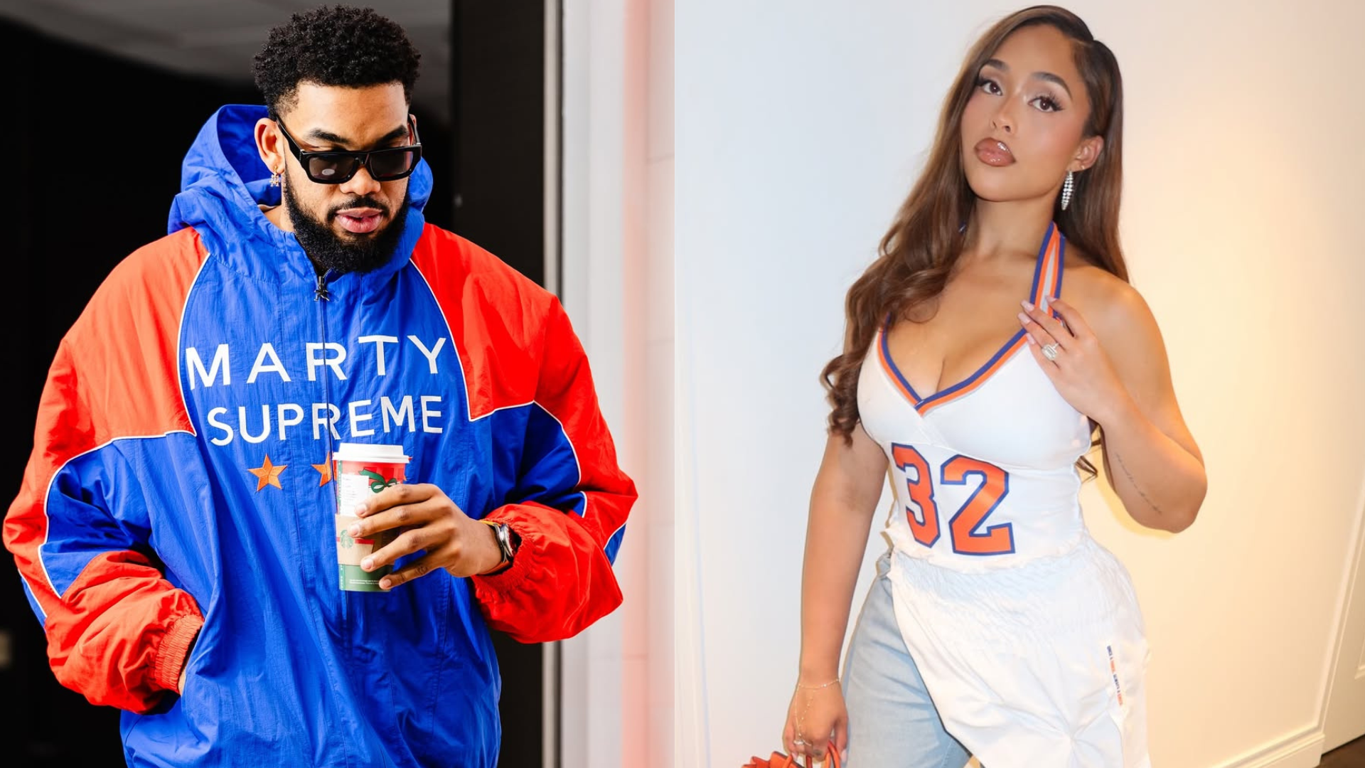 Karl-Anthony Towns and Jordyn Woods (Images via Instagram/@karltowns, @jordynwoods)
