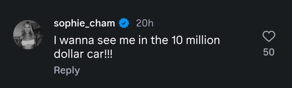 Sophie Cunningham&rsquo;s comment on Instagram.