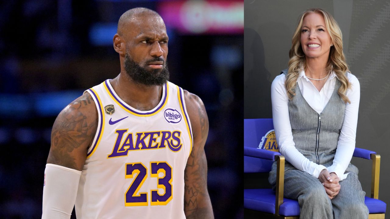 LeBron James and Jeanie buss - Source: Imagn Images