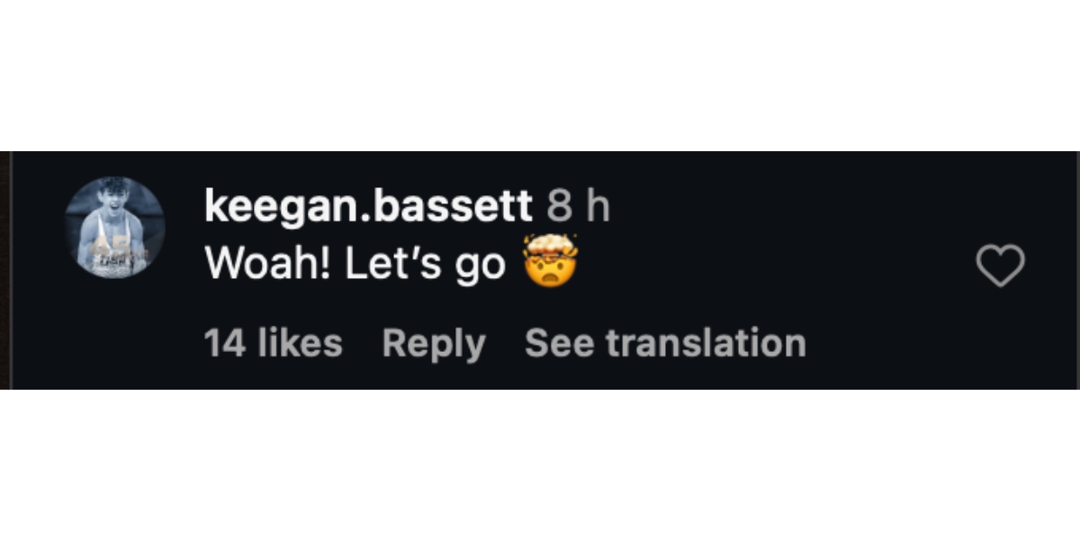 Keegan Bassett's comment on Green's role (Image via Instagram/ @hokieswrestling)