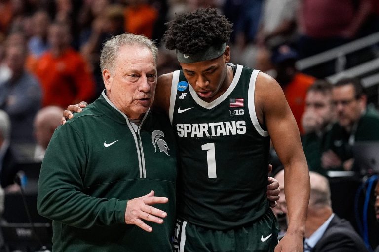 Jeremy Fears Jr. and Tom Izzo. - Source: Imagn