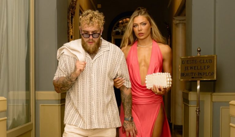 Jutta Leerdam Stuns in Plunging Red Halter Dress Alongside Jake Paul for Historic MVP MMA Debut – VIDEO