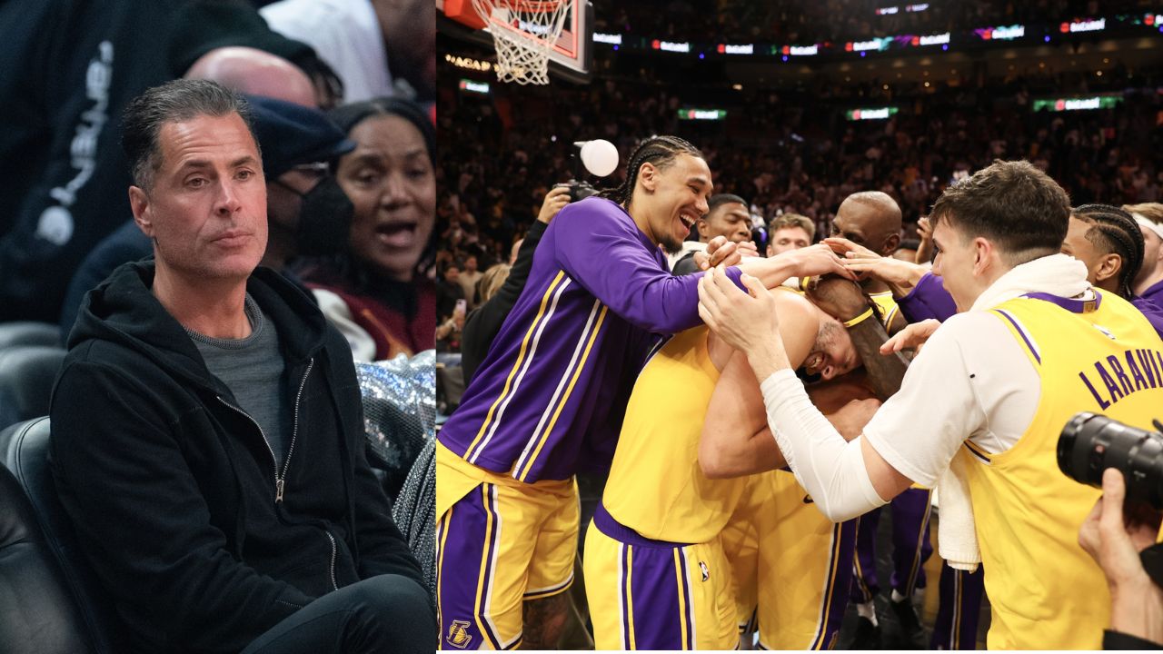Rob Pelinka and the Lakers team - Source: Imagn Images